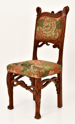19th century - Matching set of eight, French, Art Nouveau Period dining chairs