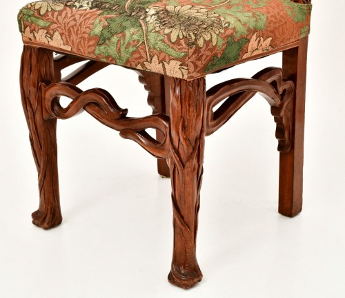 Matching set of eight, French, Art Nouveau Period dining chairs - Art nouveau