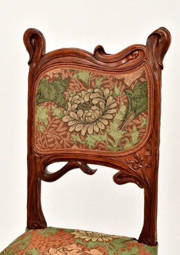 Art nouveau - Matching set of eight, French, Art Nouveau Period dining chairs