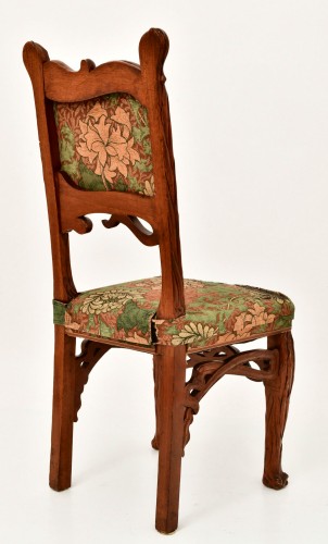 Antiquités - Matching set of eight, French, Art Nouveau Period dining chairs