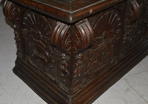 Furniture  - Spanish, Renaissance period walnut caixa