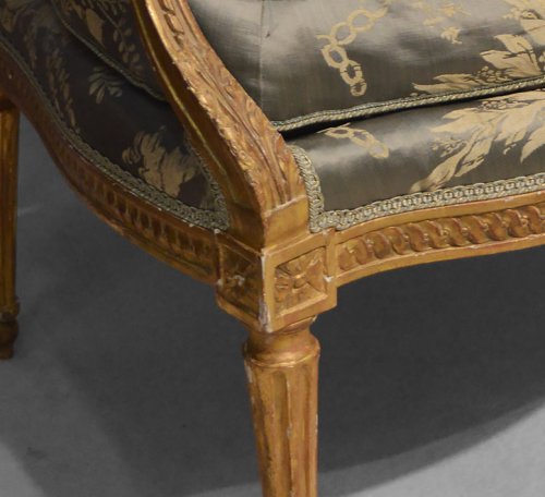 Seating  - Pair of Neoclassical period fauteuils of large dimension