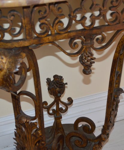 Pair of French, Louis XIV style, wrought-iron consoles - 
