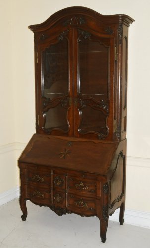 French provincial, Louis XV period secretaire en bibliotheque - Furniture Style French Regence