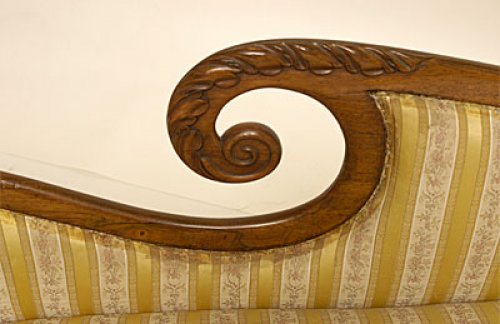 William IV period, carved mahogany recamier - Seating Style 