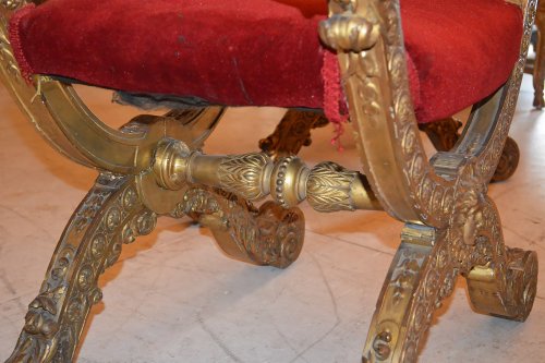 Pair of Italian, Empire period curule seats - Empire