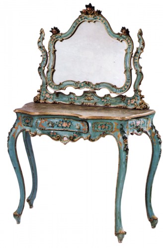 Venetian, Rococo style, painted and parcel-gilded coiffeuse