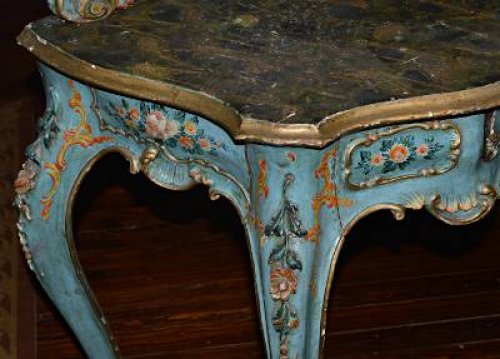 Furniture  - Venetian, Rococo style, painted and parcel-gilded coiffeuse