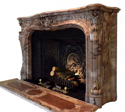 Louis XV style marble fireplace surround