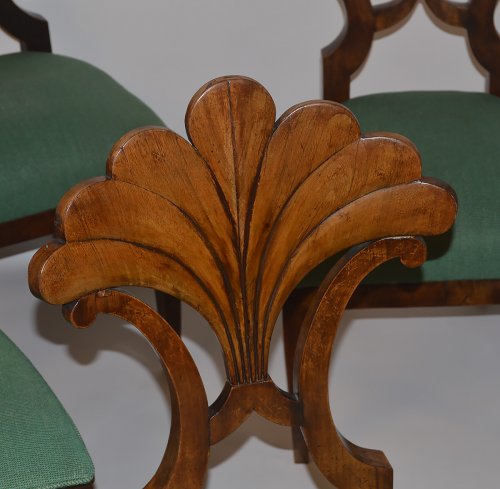 Assembled set of seven, Austrian, Biedermeier dining chairs - Seating Style Restauration - Charles X