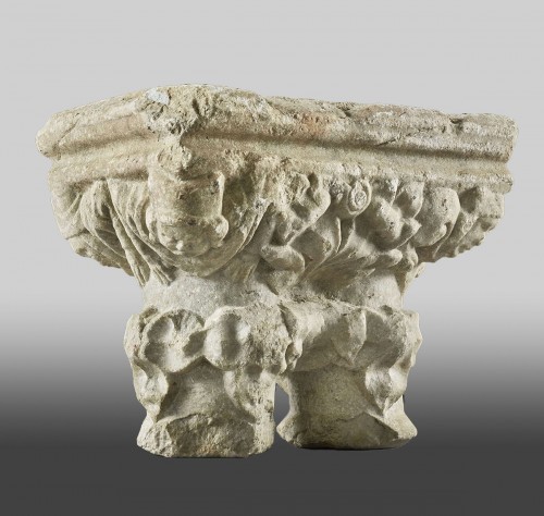 Double Cloister Capital - Sculpture Style Middle age