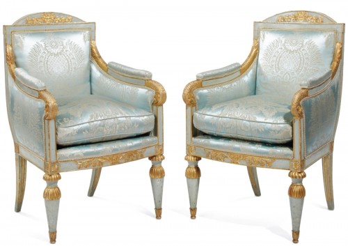 Pair of Northern Italian, Neoclassical period bergeres