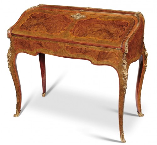 French, marquetry-inlaid bureau de pente