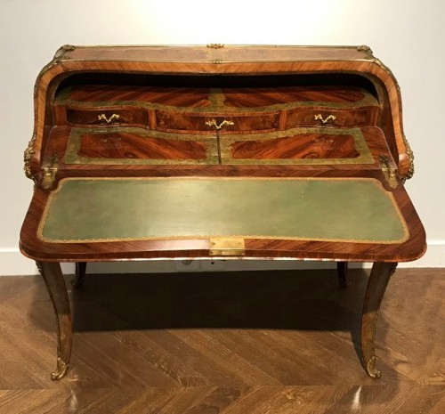 Furniture  - French, marquetry-inlaid bureau de pente