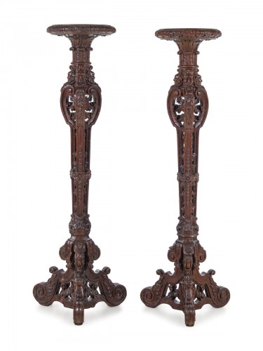 Pair of French, Louis XIV period torcheres