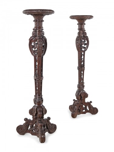 17th century - Pair of French, Louis XIV period torcheres