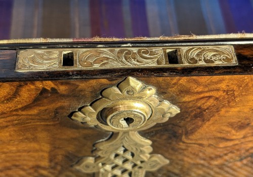 19th century - Victorian burr walnut and brass casket circa1860