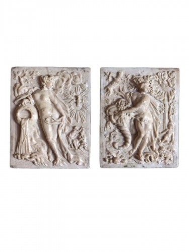 Allegories of Water and Earth in marble, circa 1600
