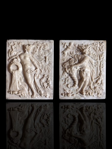 Renaissance - Allegories of Water and Earth in marble, circa 1600
