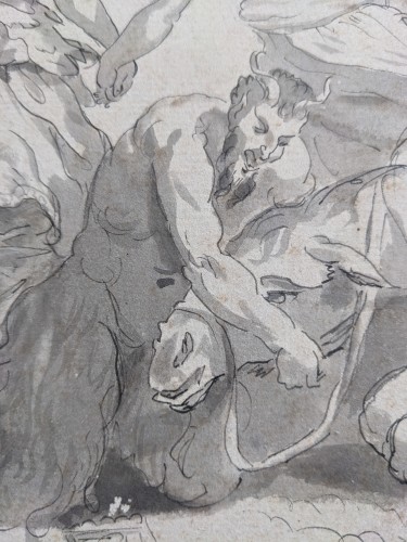 Mythological scene with Faun and Bacchantes, French school, late 18th cent. - Paintings & Drawings Style Louis XVI