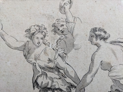 Paintings & Drawings  - Mythological scene with Faun and Bacchantes, French school, late 18th cent.