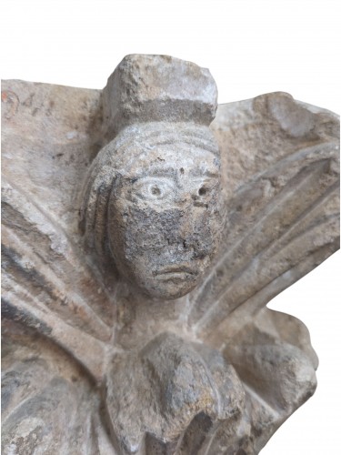 11th to 15th century - Capital with head decoration, 13th–14th century