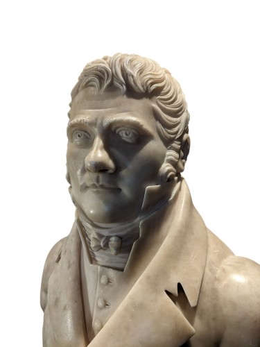 Portrait en marbre, vers 1800-1820 - Galerie Noël Ribes