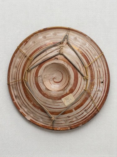 Grand plat hispano-mauresque à reflets métalliques, Espagne XVIe siècle - Céramiques, Porcelaines Style Renaissance