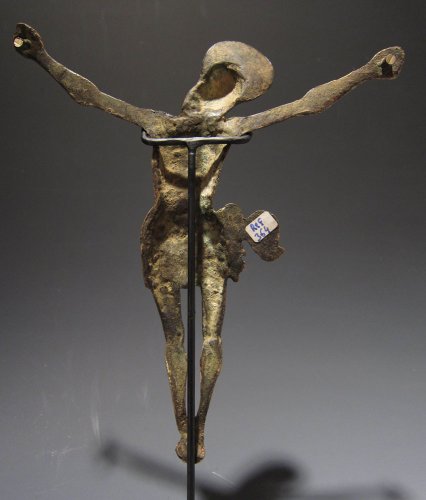 Religious Antiques  - A Gothic bronze figure of a Cristo Morto, Spain, XVth century