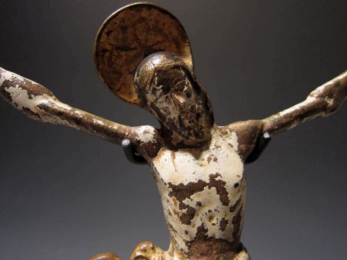 A Gothic bronze figure of a Cristo Morto, Spain, XVth century - 