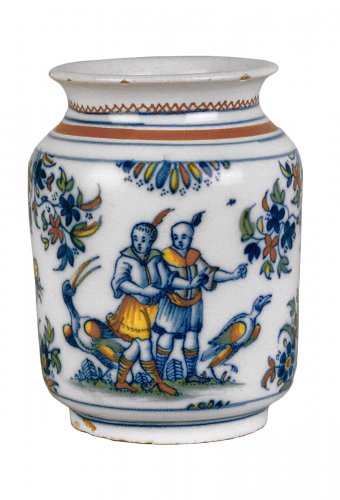 A faïence jar with Chinoiseries decoration, Alcora 1735-60