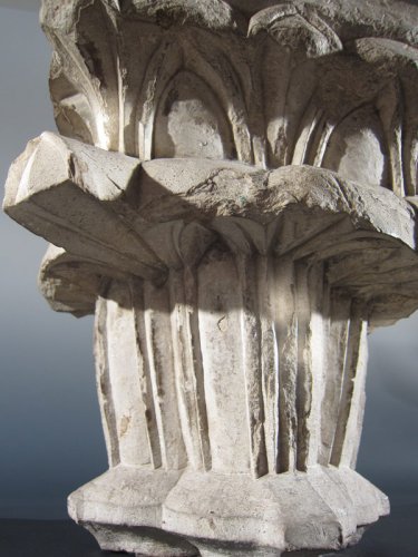 Spanish Gothic limestone capital, XIIIrd-XIVth century - 