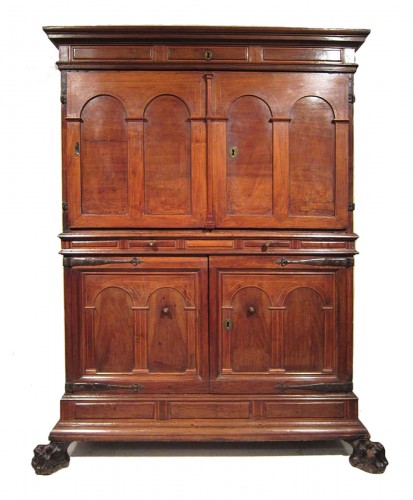 Spanish Baroque architectural cabinet on stand, 17th century