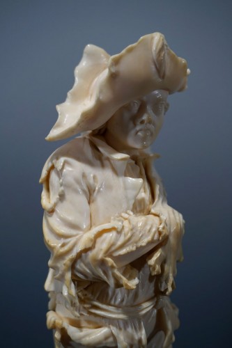 18th century - Pair of ivory sculptures, German School, XVIIIth century