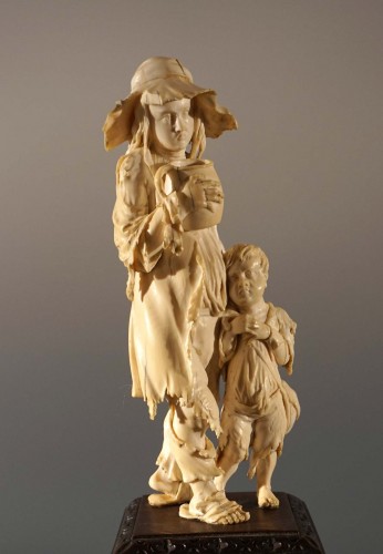 Antiquités - Pair of ivory sculptures, German School, XVIIIth century
