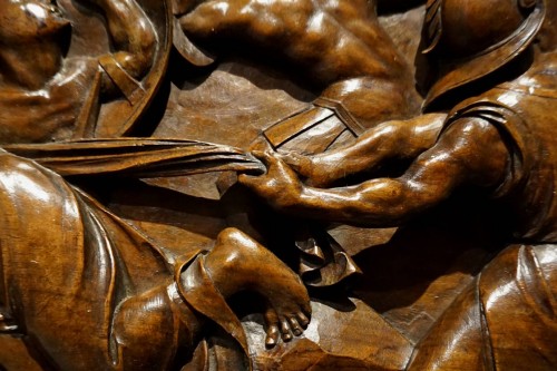 Sculpture  - Renaissance wooden panel with mythological scene, XVIth century