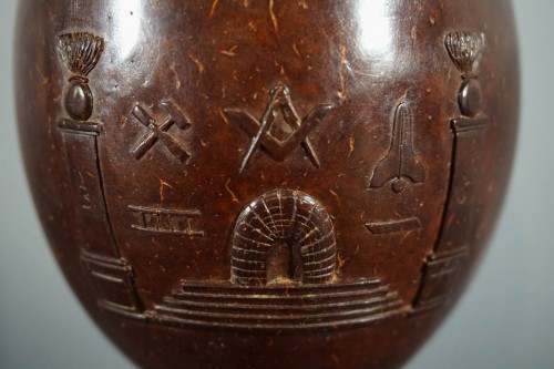 Masonic coconut cup, XIXth century - 