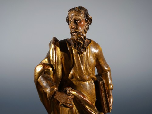 Saint Paul, gilt and polychrome wood, XVIIth century - 