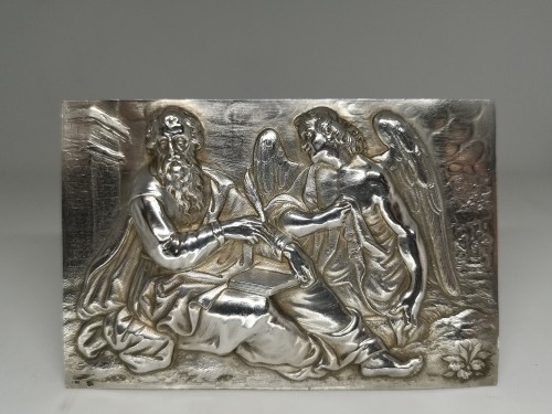 silverware & tableware  - Set of four silver plaquettes with the Evangelists, XVIIth century