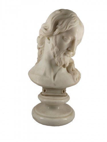 Bust of Christ in white marble, Italian School 18th century