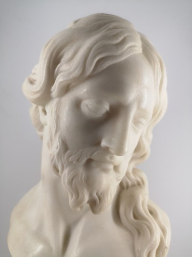 Sculpture  - Bust of Christ in white marble, Italian School 18th century