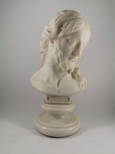 Bust of Christ in white marble, Italian School 18th century - 