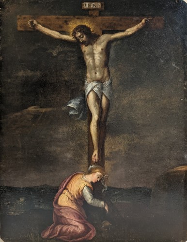 Calvary,  Flemish School, XVIIth century