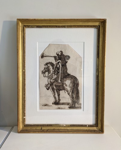 Study of a horseman, Italian School, XVIIth century - Paintings & Drawings Style 