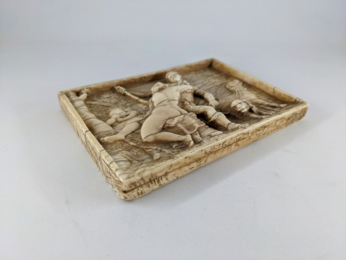 Venus and Adonis, ivory plaque after Titian, 17th century - Curiosities Style Renaissance