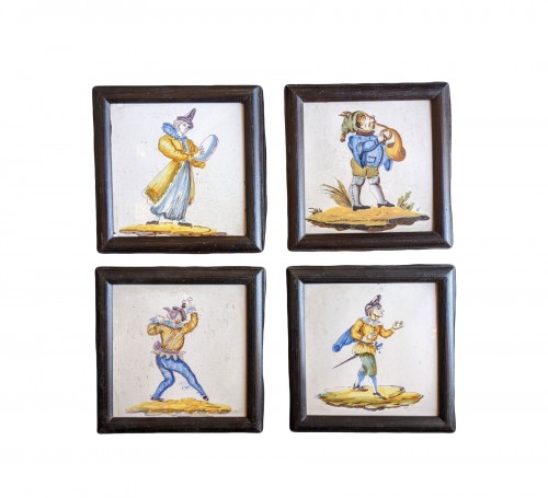 A set of four wall tiles, Manises circa 1800