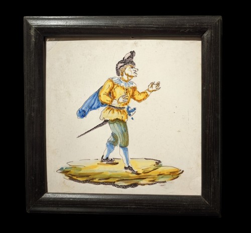 Porcelain & Faience  - A set of four wall tiles, Manises circa 1800