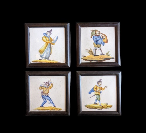 A set of four wall tiles, Manises circa 1800 - 