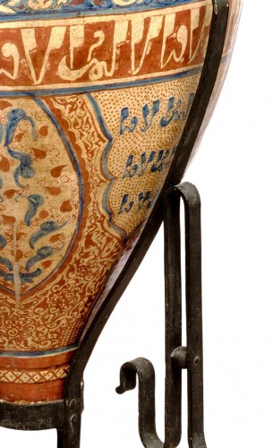 Antiquités - Huge Gazelles vase, hispano-moresque lusterware, Manises 19th century