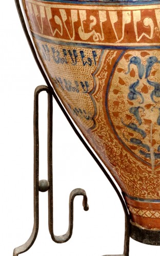 Antiquités - Grand vase des Gazelles, faience hispano-moresque, Manises 19e siècle